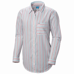 Columbia PFG Sun Drifter™ II Långärmad Tröja Dam Rosa/Blå/Vita (KVMNI9178)